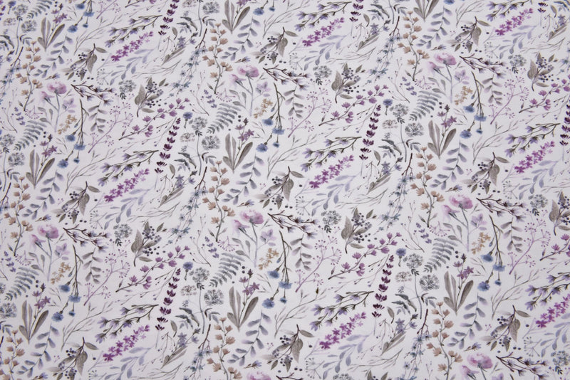 Organic Knit Cotton Spandex Jersey Field Flowers Digital Print Fabric - 5034 - G.k Fashion Fabrics Ecru - 151 / Price per Half Yard jersey