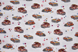 Organic Knit Cotton Spandex Jersey Hippy Cars Digital Print Fabric - 5044 - G.k Fashion Fabrics Ecru - 151 / Price per Half Yard jersey