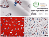 Organic Knit Cotton Spandex Jersey Lighthouse Digital Print Fabric - 5052 - G.k Fashion Fabrics