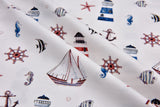 Organic Knit Cotton Spandex Jersey Lighthouse Digital Print Fabric - 5052 - G.k Fashion Fabrics Ecru- 151 / Price per Half Yard jersey