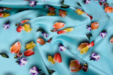 Original 100% Silk Floral Print Stretch Silk Fabric, 19 Momme Mulberry Silk Fabric.100% CRUELTY-FREE SILK Fashion Apparel - G.k Fashion Fabrics Silk