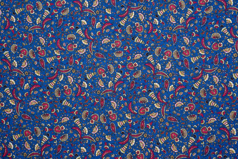 Peacock Paisley Print - Washed 100% Cotton Poplin - 8048 - G.k Fashion Fabrics cotton poplin
