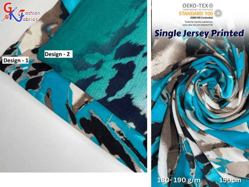 Polyester Single Jersey Knit Printed Fabric - G.k Fashion Fabrics Venezia Spandex