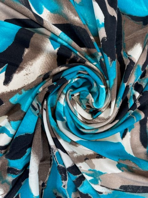 Polyester Single Jersey Knit Printed Fabric - G.k Fashion Fabrics Design- 1 / Price per Half Yard Venezia Spandex