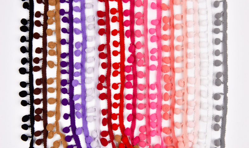 Fnd Ribbon String Pompom Trim Fringe Ribbon String – G.k Fashion Fabrics