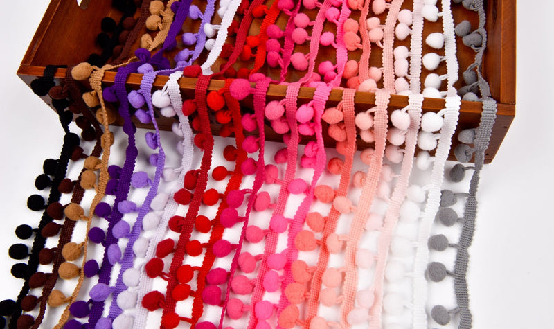 Pompom Trim Fringe Ribbon String - G.k Fashion Fabrics