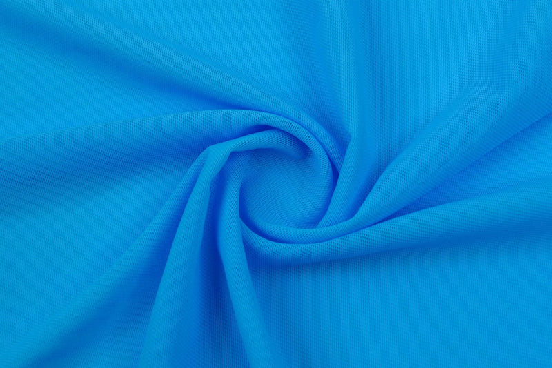 Power Mesh 4-Way Stretch Nylon Spandex Fabric Cyan Blue -7 / Price per Half Yard