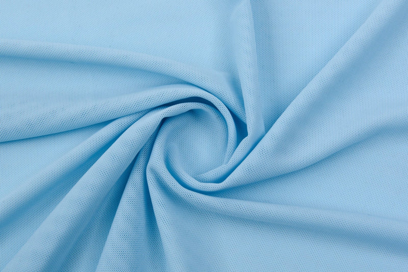 Power Mesh 4-Way Stretch Nylon Spandex Fabric Powder Blue -15 / Price per Half Yard