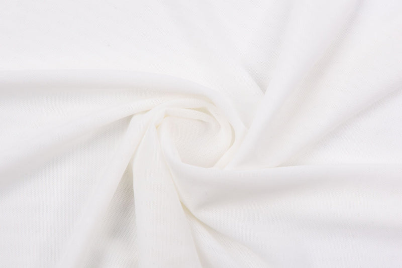 Solid Stretch Poplin Cotton Spandex White Fabric by The Yard