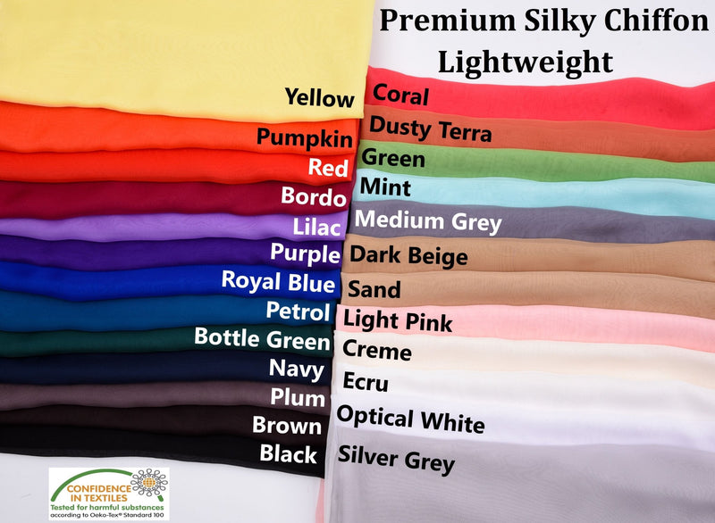 Premium Silky Chiffon , Lightweight Sheer Fabric - S1018 - G.k Fashion Fabrics chiffon