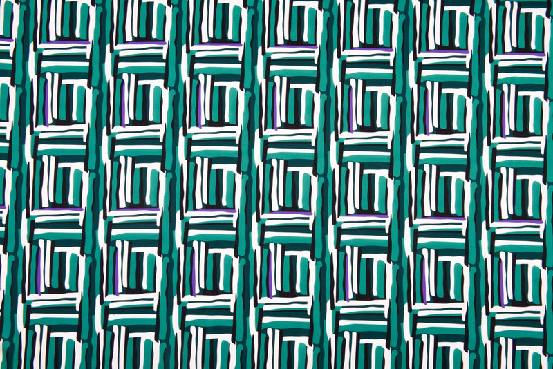 Premium Stretch Silky Satin Digital Maze - #5/1 Print Fabric - G.k Fashion Fabrics