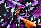 Premium Stretch Silky Satin Digital Print Fabric- Evening Garden -#1/1 - G.k Fashion Fabrics
