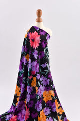 Premium Stretch Silky Satin Digital Print Fabric- Evening Garden -#1/1 - G.k Fashion Fabrics