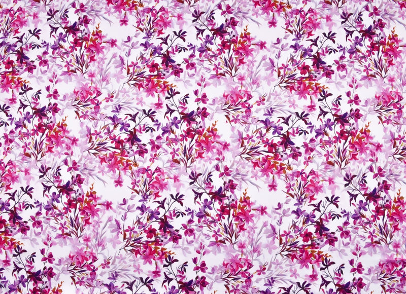 Premium Stretch Silky Satin Digital Print Fabric- Pretty Pink- #8/1 - G.k Fashion Fabrics