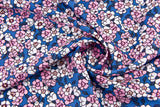 Premium Stretch Silky Satin Digital Print Fabric- Vintage Daisies-#9/1 - G.k Fashion Fabrics