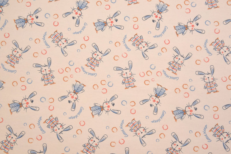 Rabbits Print Cotton Flannel Fabric - G.k Fashion Fabrics