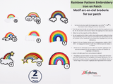 Rainbow High-quality Patch (2 Pieces Pack) Sew on, Embroidered patches. - GK- 81 - G.k Fashion Fabrics