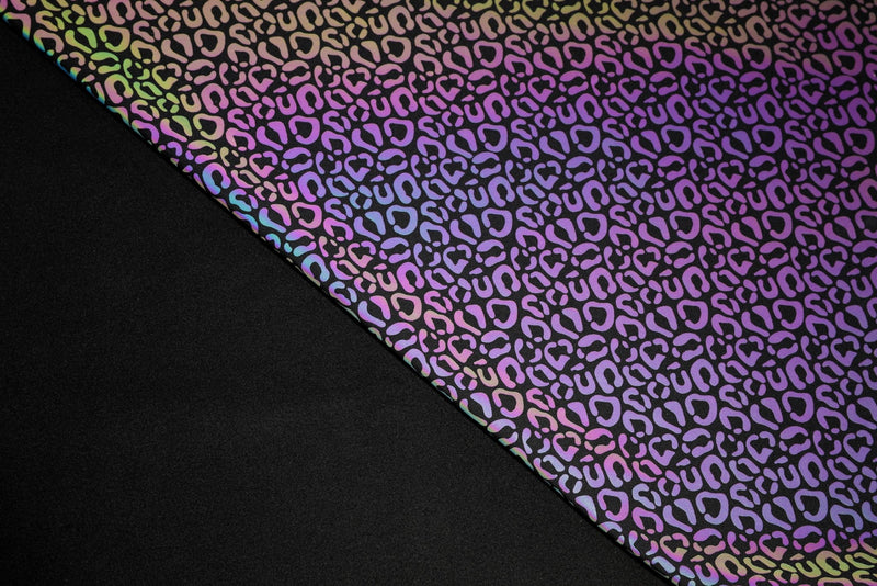 Rainbow Reflective Leopard Print Softshell Fabric, Water-resistant,  Windproof GK-6439
