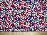 Red-White Ditsy Floral - Washed 100% Cotton Poplin Reactive Print -8068 - G.k Fashion Fabrics cotton poplin