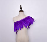 Rooster Feather Fringe Ribbon - G.k Fashion Fabrics Purple Haberdashery