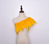 Rooster Feather Fringe Ribbon - G.k Fashion Fabrics Mango Serbet Haberdashery