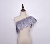 Rooster Feather Fringe Ribbon - G.k Fashion Fabrics Light Grey Haberdashery