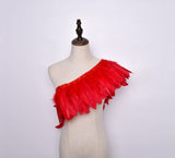 Rooster Feather Fringe Ribbon - G.k Fashion Fabrics Red Haberdashery