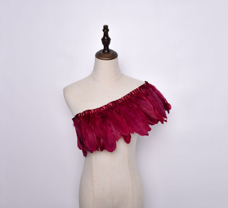 Rooster Feather Fringe Ribbon - G.k Fashion Fabrics Wine Haberdashery