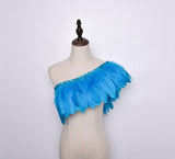 Rooster Feather Fringe Ribbon - G.k Fashion Fabrics Cyan Haberdashery