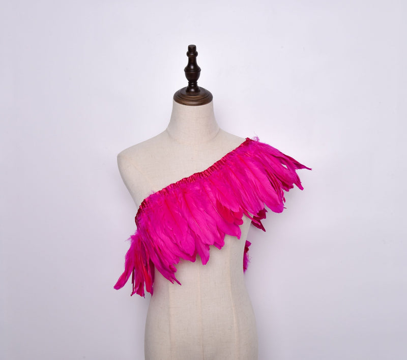 Rooster Feather Fringe Ribbon - G.k Fashion Fabrics Fuchsia Haberdashery