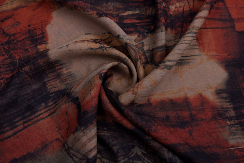 Silky Chiffon Dark Forest Print Fabric - S1036 - G.k Fashion Fabrics chiffon