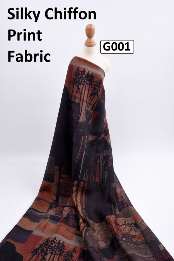 Silky Chiffon Forest Print Fabric - S1036 - G.k Fashion Fabrics chiffon