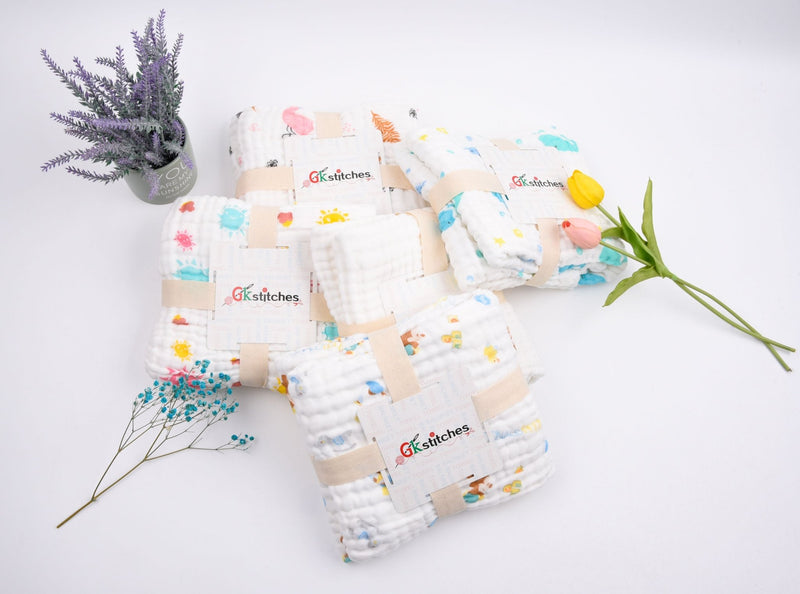 Six layers Muslin fabric digital Print Blanket - G.k Fashion Fabrics