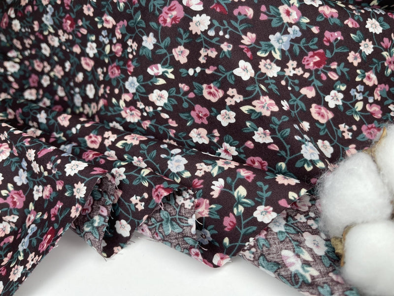 Small Floral Roses Print - Washed 100% Cotton Poplin - 9233 - G.k Fashion Fabrics cotton poplin