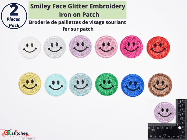 Smile Face Patch ( 2 pcs per pack) GK-79 - G.k Fashion Fabrics
