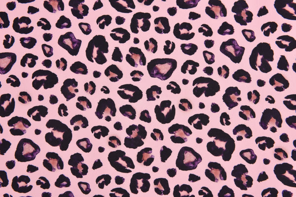 Softshell Digital Pink Leopard Print Fabric - G.k Fashion Fabrics Pink / Swatch 10cm x 10cm softshell