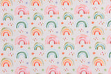 Softshell Digital Scattered Rainbow Print Fabric - G.k Fashion Fabrics Beige / Price per Half Yard softshell