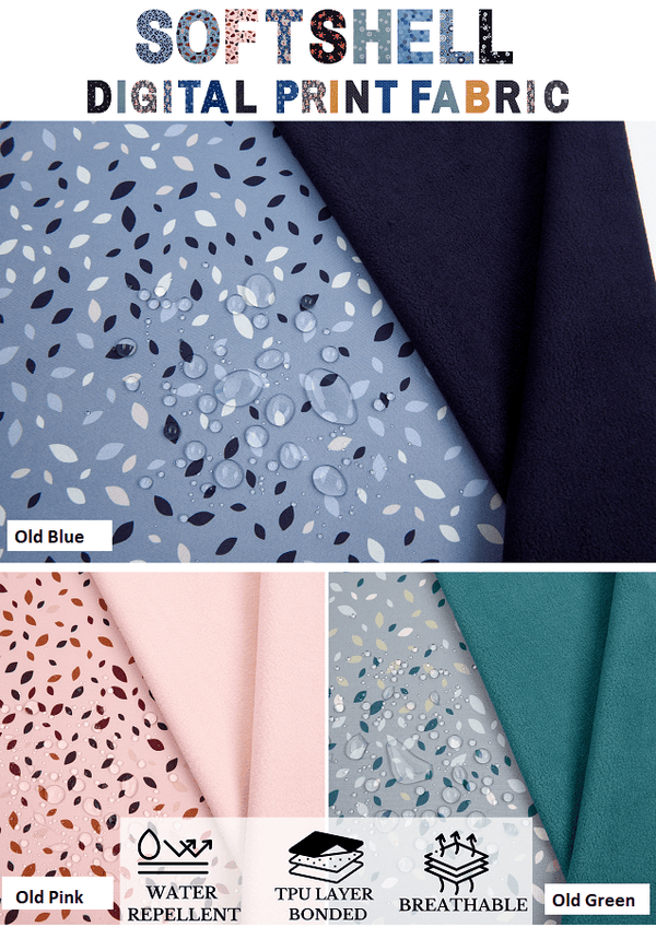 Softshell Fabric Small Leaves Waterproof Water Repellent Resistant - G.k Fashion Fabrics softshell