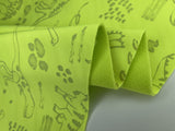 Softshell Neon Glow in the Dark Dinosaur Print Fabric - G.k Fashion Fabrics fabric