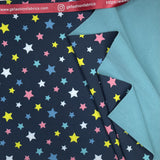 Softshell Stars Print Fabric - G.k Fashion Fabrics Navy / Price per Half Yard softshell