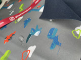 Softshell with Dinosaurs Print Fabric - G.k Fashion Fabrics Grey / Price per Half Yard softshell