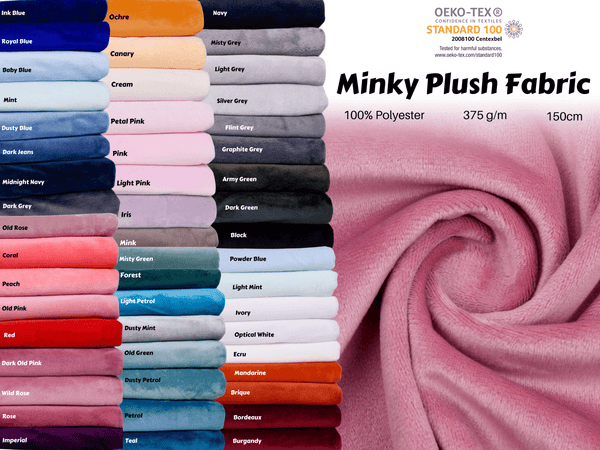 Solid Plush Smooth Minky Fabric Extended Collection , Cuddle Fabric - G.k Fashion Fabrics