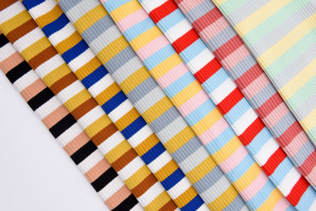 Striped Rib Knit Cotton Jersey Fabric - S1037 – G.k Fashion Fabrics