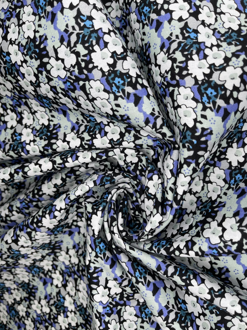 Summer daisies - Washed 100% Cotton Poplin Reactive Print - 9186 - G.k Fashion Fabrics cotton poplin