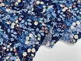 Summer Vibes Floral Print - Washed 100% Cotton Poplin - 8061 - G.k Fashion Fabrics Navy - 1 / Price per Half Yard cotton poplin
