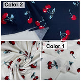 Sweet Cherry Pattern - Washed 100% Cotton Poplin Reactive Print - 9528 - G.k Fashion Fabrics cotton poplin