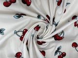 Sweet Cherry Pattern - Washed 100% Cotton Poplin Reactive Print - 9528 - G.k Fashion Fabrics cotton poplin