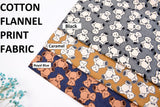 Teddy Bear Print Cotton Flannel Fabric - G.k Fashion Fabrics