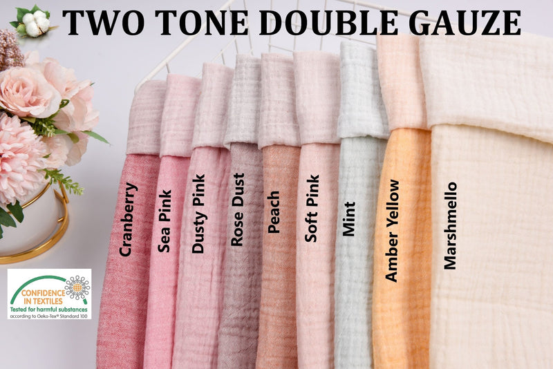 Two Tone Double Gauze Fabric - G.k Fashion Fabrics double gauze