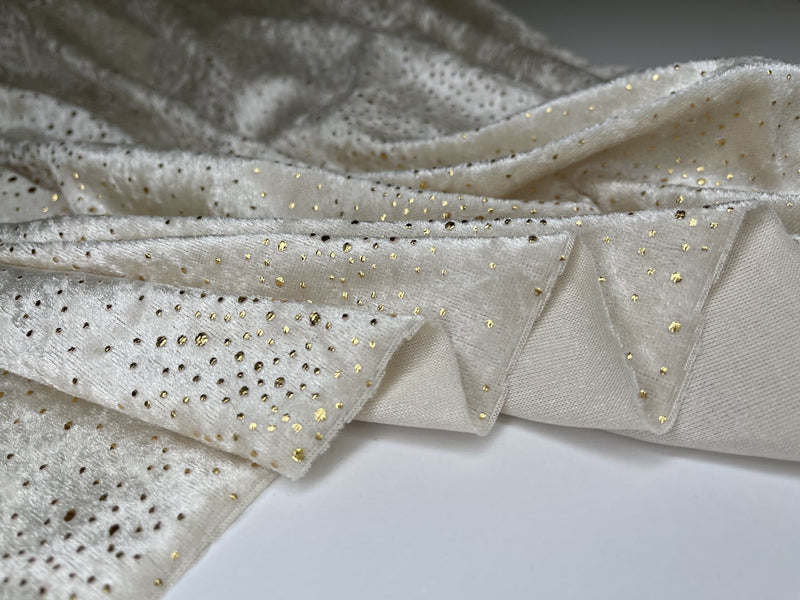 Velvet with Stone Gold Drops Fabric - G.k Fashion Fabrics fabric